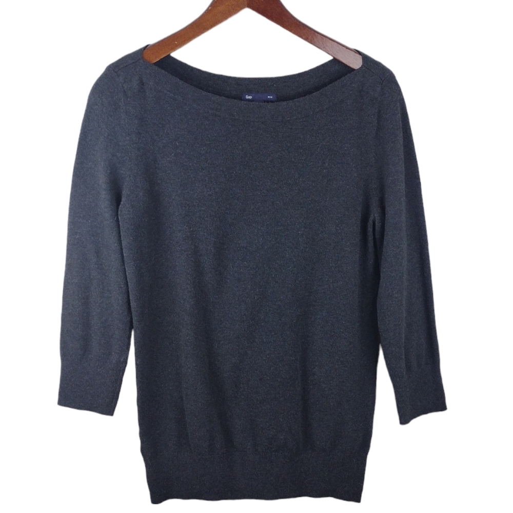GAP Boat Neck Sweater - Gray Size Small